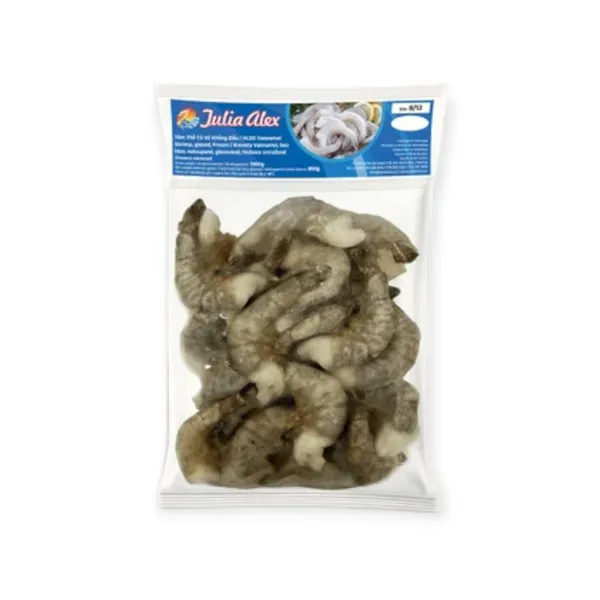 Vannamei Shrimp Headless, Unpeeled, Glazed 8/12 10x1kg