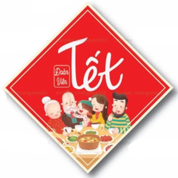 Tem Dán Tết Gia Đình 8x8cm 20 Pcs/set