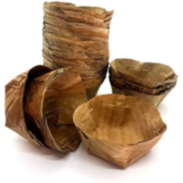 Banana Leaf Cup Wooden Pin Thailand 18cm 500g=18-20pcs 500g