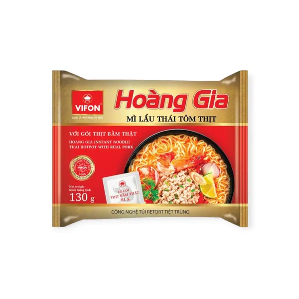 Hoang Gia Mì Vị Lẩu Thái Tôm và Thịt, 18gói X 130g